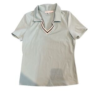 Sincerely Jules Golf Tennis Polo Top Size small Light Aqua Green